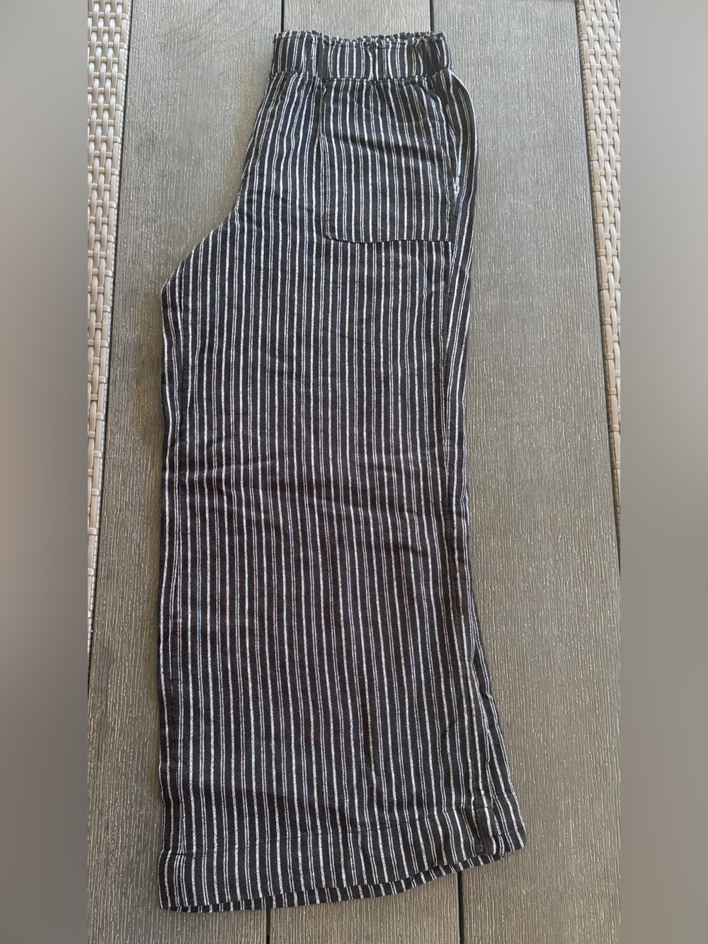 Striped Black & White Wide Leg Pants